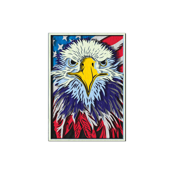 American Flag Wooden Layered Wall Art - Size: 23 in. x 35 in.